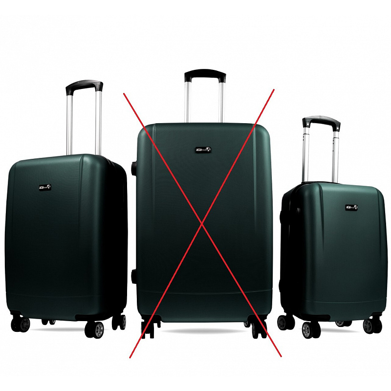Aga Travel Set de valize de călătorie Verde închis, măr. M + S, 6CZ020 - CALITATEA a II-a