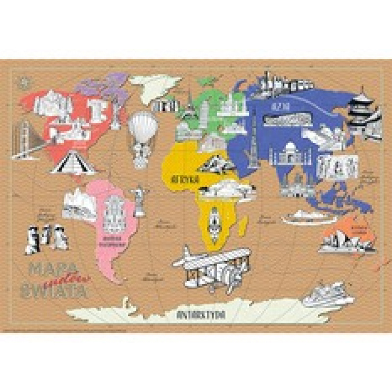 MONUMI XXL Carte de colorat - Minunile lumii 4+