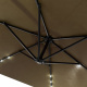 Umbrelă de grădină Aga 300 cm Maro cu iluminare LED