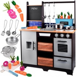 Loft Bucătărie din lemn pentru copii frigider ZA4129 universal