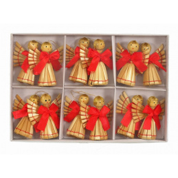 Îngerași de Crăciun din paie pentru agățat de sărbători