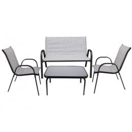 Mobilier de grădină FIESTA - masă, canapea, 2 fotolii