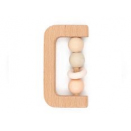Zornă pentru mână lemn + silicon roz 4m+ BAMBOOM universal