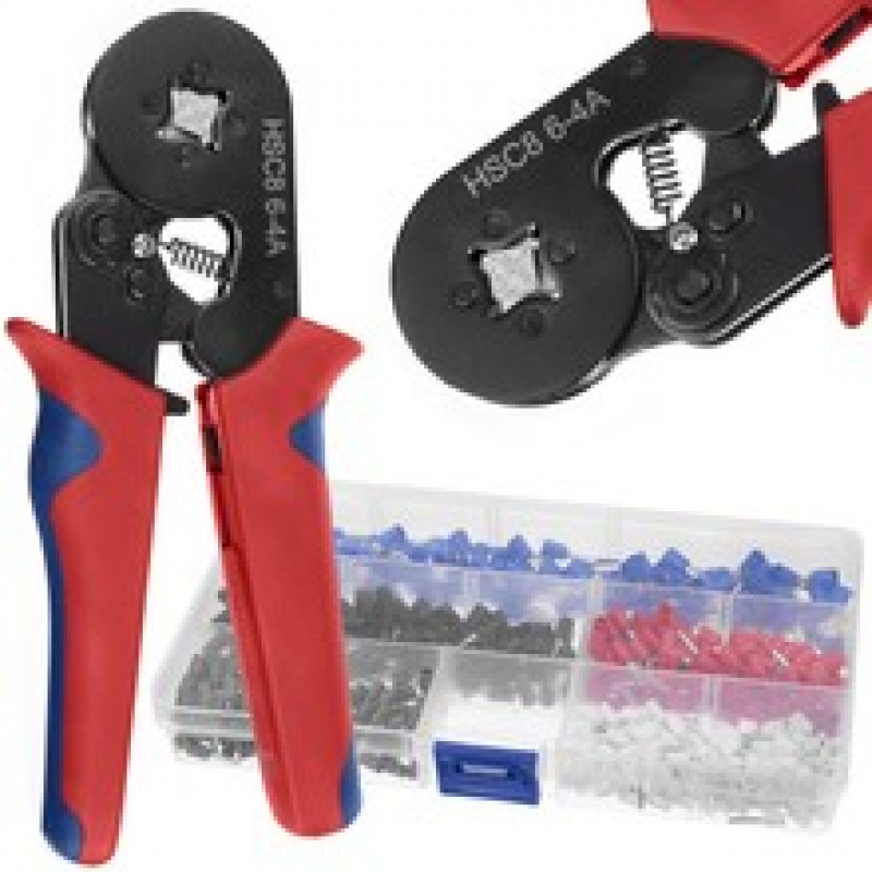 Set clește de sertizat + 500 terminale ISO 13586