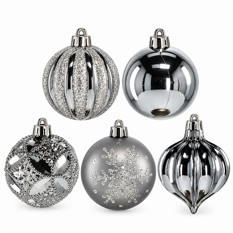 Aga Set de globuri de Crăciun 6 cm 26 buc Gri