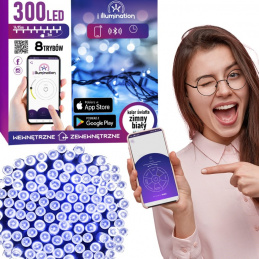 Lămpi 300 LED - alb rece - controlate prin aplicație