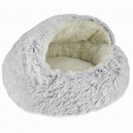 Pat rotund pentru animale de companie, gri - 60x60