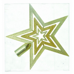 Stea aurie pentru bradul de Crăciun de agățat în vârf