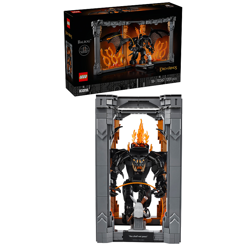 LEGO® Icons 10367 Stăpânul inelelor: Dioramă pentru bibliotecă cu un Balrog™