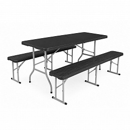Set de bere pliabil din plastic Aga Negru