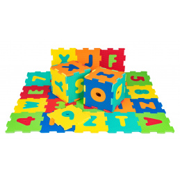 Covoraș de podea cu 36 de puzzle-uri pentru copii 10m+ Cifre și litere detașabile + Spumă EVA + Culori strălucitoare