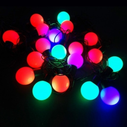 E11A LAMPKI CHOINKOWE RGB KULE 19 LED