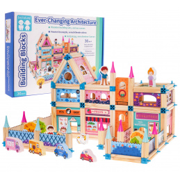 Căsuța de Lemn a Prințesei pentru copii 3+ Set de 278 piese. + Figurine + Conectori + Instrucțiuni