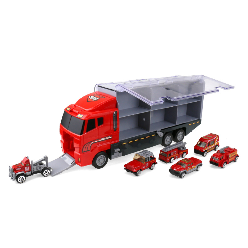 Aga4Kids Camion cu mașinuțe de pompieri