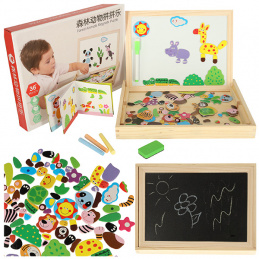 Aga Tablă magnetică din lemn cu puzzle-uri