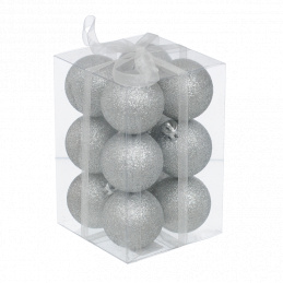 Set de douăsprezece ornamente de Crăciun din argint pentru brad Set de douăsprezece ornamente de Crăciun din argint pentru brad