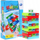 Mini joc arcade Jenga pentru copii 3+ Construirea turnurilor + 30 de blocuri colorate + zaruri