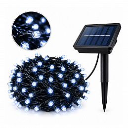 Aga Ghirlandă luminoasă solară 100 LED alb rece