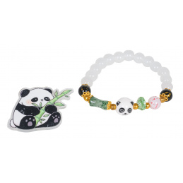 Set Bijuterii Panda Brățară Albă Set Bijuterii Panda Brățară Albă
