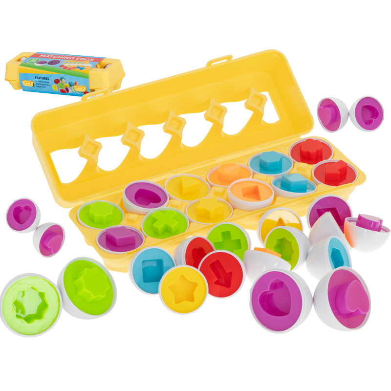 Aga Puzzle educativă sortator de forme ouă 12 bucăți