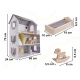 Aga Căsuță din lemn pentru păpuși cu mobilier 70 cm Gri