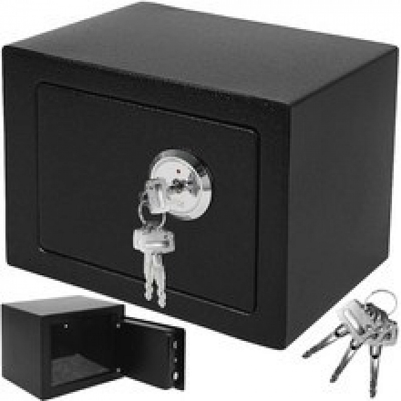 Seif cu încuietoare mecanică 230x170x170mm negru 6DAZ207 - II. CALITATE