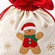 Aga sac de Crăciun pentru cadouri cu turtă dulce Moș Crăciun 45×60 cm