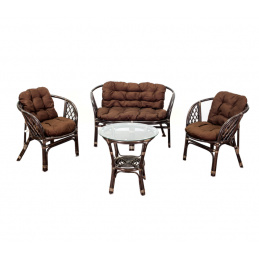 Set mobilier Aga Ratan Bahama Maro închis/Maro