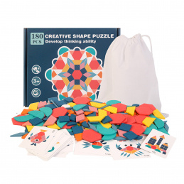 Puzzle din lemn Aga forme geometrice 180 de piese