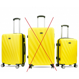Aga Travel Set de valize de călătorie, măr. M + S Galben 6CZ021 - CALITATEA a II-a