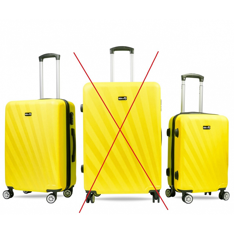 Aga Travel Sada cestovních kufrů, vel. M + S Žlutá 6CZ021 - II. JAKOST