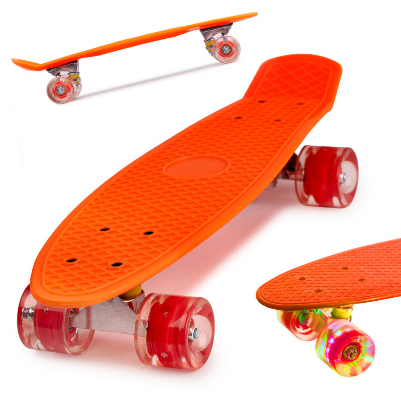 Aga Frisbee skateboard roți LED portocalii