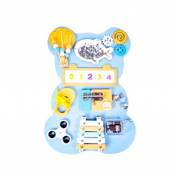 Aga4Kids Tablă Montessori din lemn Urs Albastru