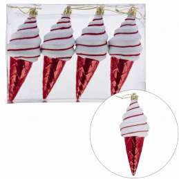 Decorațiuni din plastic pentru înghețată, patru bucăți pentru bradul de Crăciun Decorațiuni din plastic pentru înghețată, patru bucăți pentru bradul de Crăciun