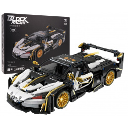 Set de Cărămizi Mașină Sport Alb/Negru 1242 buc.