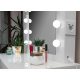 Aga Măsuță de toaletă cu oglindă, iluminare și el.priză Alb lucios
