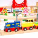 Aga4Kids Set trenuleț din lemn 108 piese pe baterii