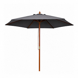 Linder Exclusiv Umbrelă de grădină cu structură din lemn 300 cm Gri închis