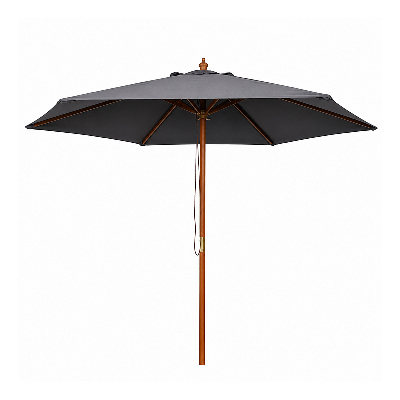 Linder Exclusiv Umbrelă de grădină cu structură din lemn 300 cm Gri închis