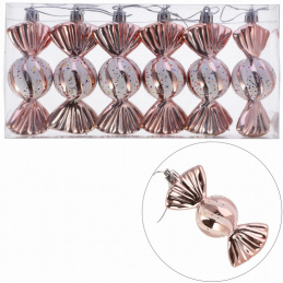 Decorațiuni din zahăr din plastic, șase bucăți, roz șampanie