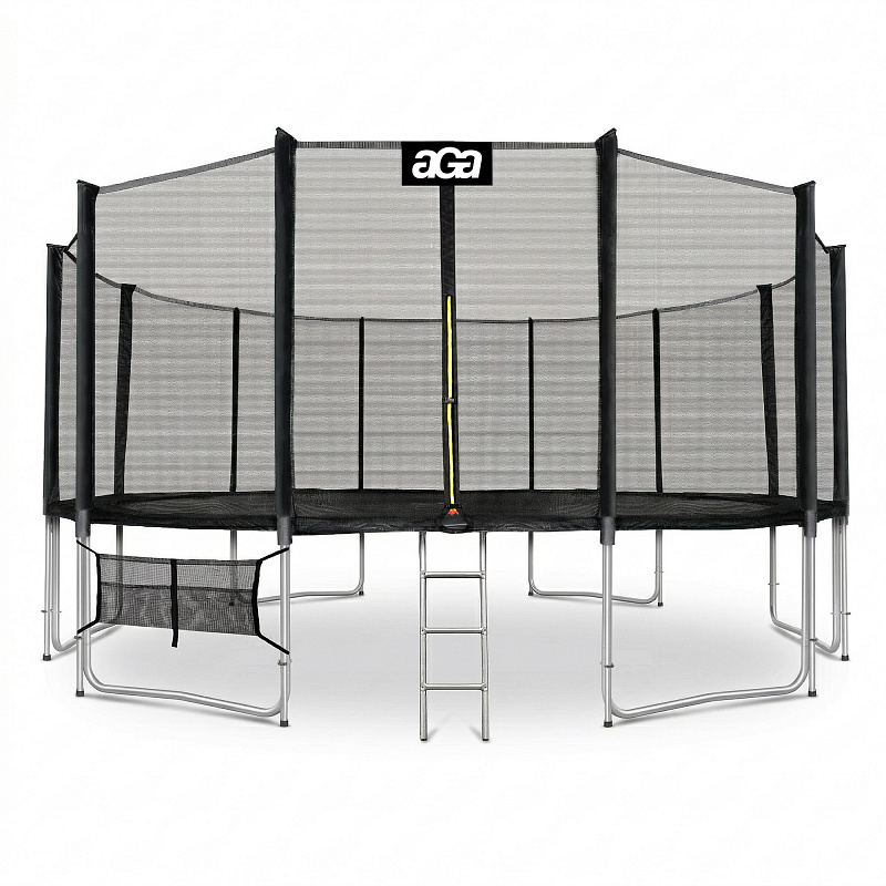 Aga SPORT PRO Trambulină 518 cm Negru + plasă de protecție + scară + buzunar pentru încălțăminte