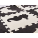 Aga Puzzle din spumă contrastantă 30 x 30 cm, 25 buc Negru-crem
