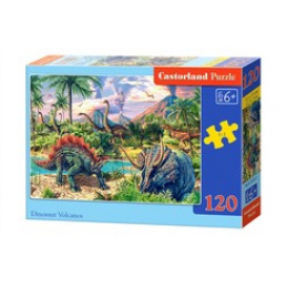 CASTORLAND Puzzle 120 de piese - Vulcanii dinozaurilor