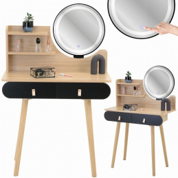 Măsuță de toaletă cosmetică cu oglindă LED