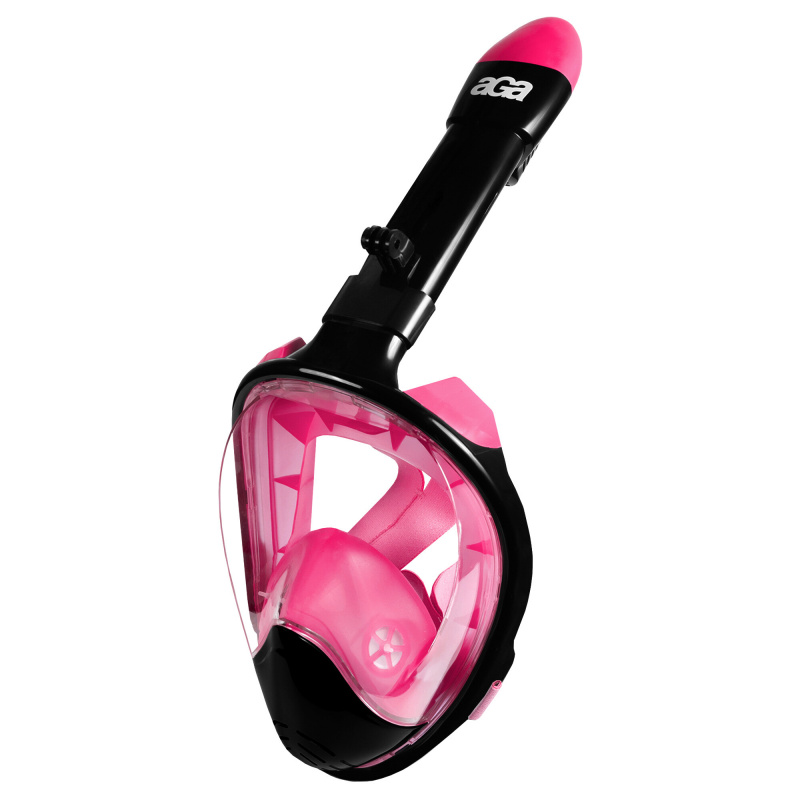 Masca de snorkeling cu față întreagă Aga L/XL Negru/Roz