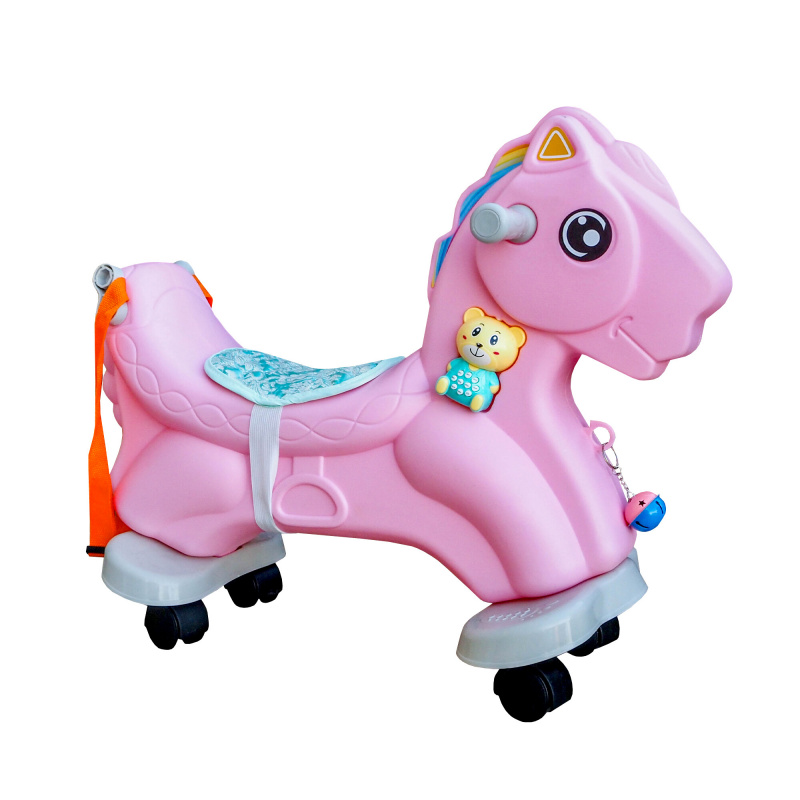 Aga4Kids Cal de legăn din plastic 2în1 Roz 2DZ244 - II. CALITATE