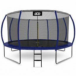 Aga SPORT EXCLUSIVE Trambulină 430 cm Albastru închis + plasă de protecție + scară