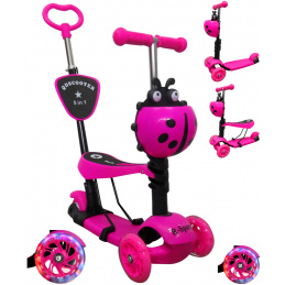 Trotinetă H3 ROZ Trotinetă 5în1 R-Sport Roți LED luminoase