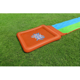 Tobogan dublu cu apă Super Splash pentru copii 3+ BESTWAY Pista 531cm + Piscină 129 l + Duș