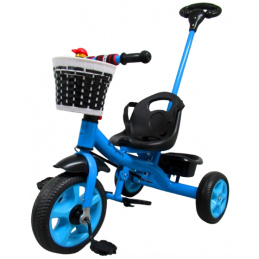 Tricicletă T8 albastră cu mâner Roți EVA Pchacz